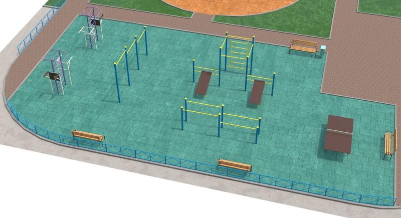 Проект спортивной площадки с столом теннисным в Краснодаре