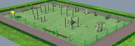 Проект спортивной воркаут площадки с уличными тренажерами в Краснодаре