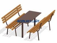 Дачный комплект из 2 лавочек и стола МАФ 1620 в Краснодаре