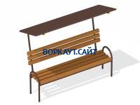 Лавочка под навесом МАФ 1607 в Краснодаре