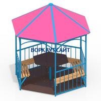 Беседка со столом, лавками и полом МАФ 4123 в Краснодаре