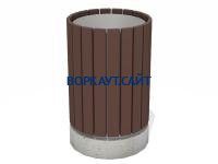 Урна деревянная круглая с бетонным основанием МАФ 1632 в Краснодаре