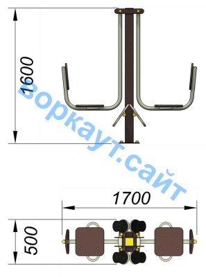 Уличный тренажер "Жим ногами горизонтальный " УТ 003 в Краснодаре
