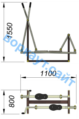 Уличный тренажер "Лыжник" УТ 008 в Краснодаре