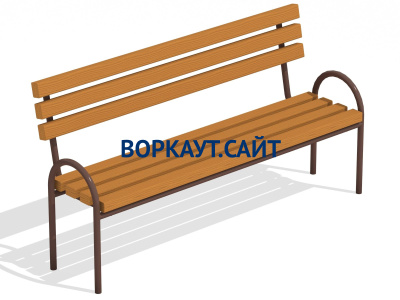 Парковая лавочка со спинкой МАФ 1605 в Краснодаре