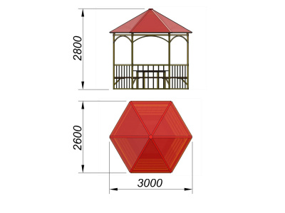 Беседка со столом и лавками МАФ 4121 в Краснодаре