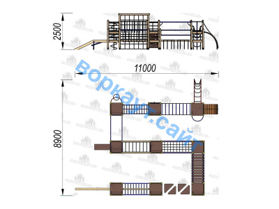 Детский спортивный комплекс Полоса препятствий ДСК 3116 в Краснодаре