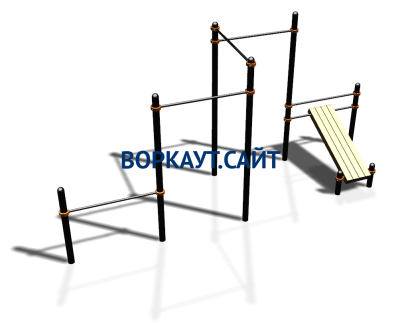 Воркаут комплекс разноуровневых турников со скамьей для пресса ВС-37 в Краснодаре