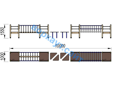 Детский спортивный комплекс Двойной мостик ДСК 3115 в Краснодаре