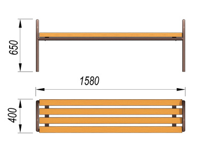 Лавочка парковая МАФ 1603 в Краснодаре