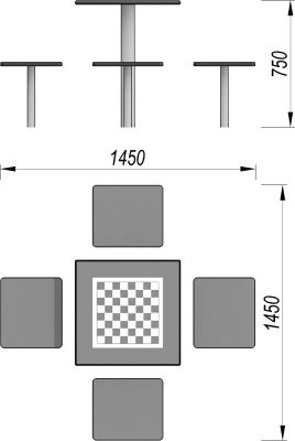 Шахматный стол МАФ 3516 в Краснодаре