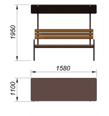 Лавочка под навесом МАФ 1607 в Краснодаре