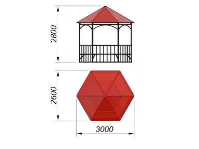 Беседка с лавками и полом МАФ 4122 в Краснодаре