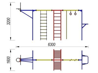 Гимнастический комплекс с баскетбольным щитом МАФ 3001 в Краснодаре Гимнастический комплекс с баскетбольным щитом МАФ 3001 в Краснодаре